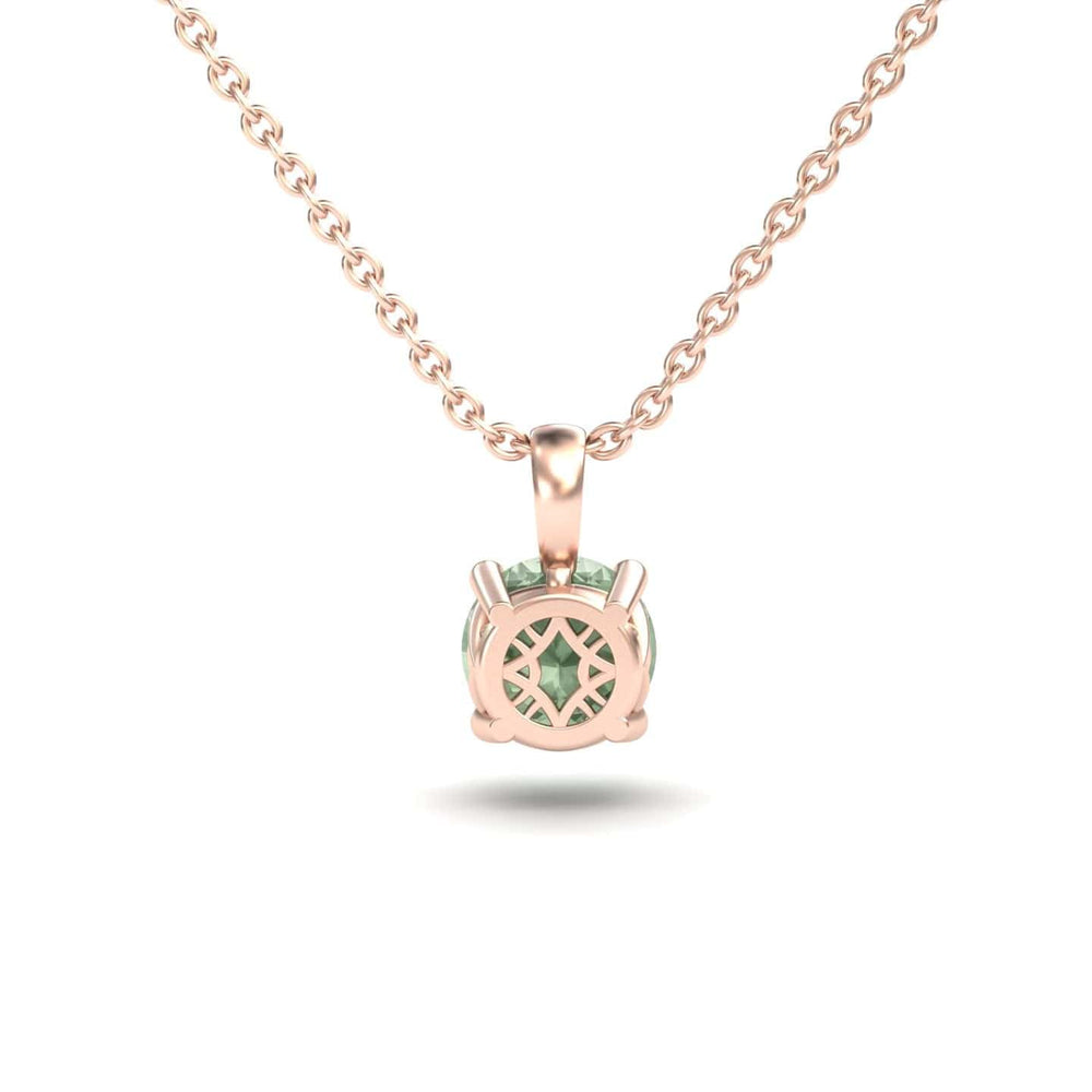 Green Amethyst Solitaire Necklace - Aaradhya