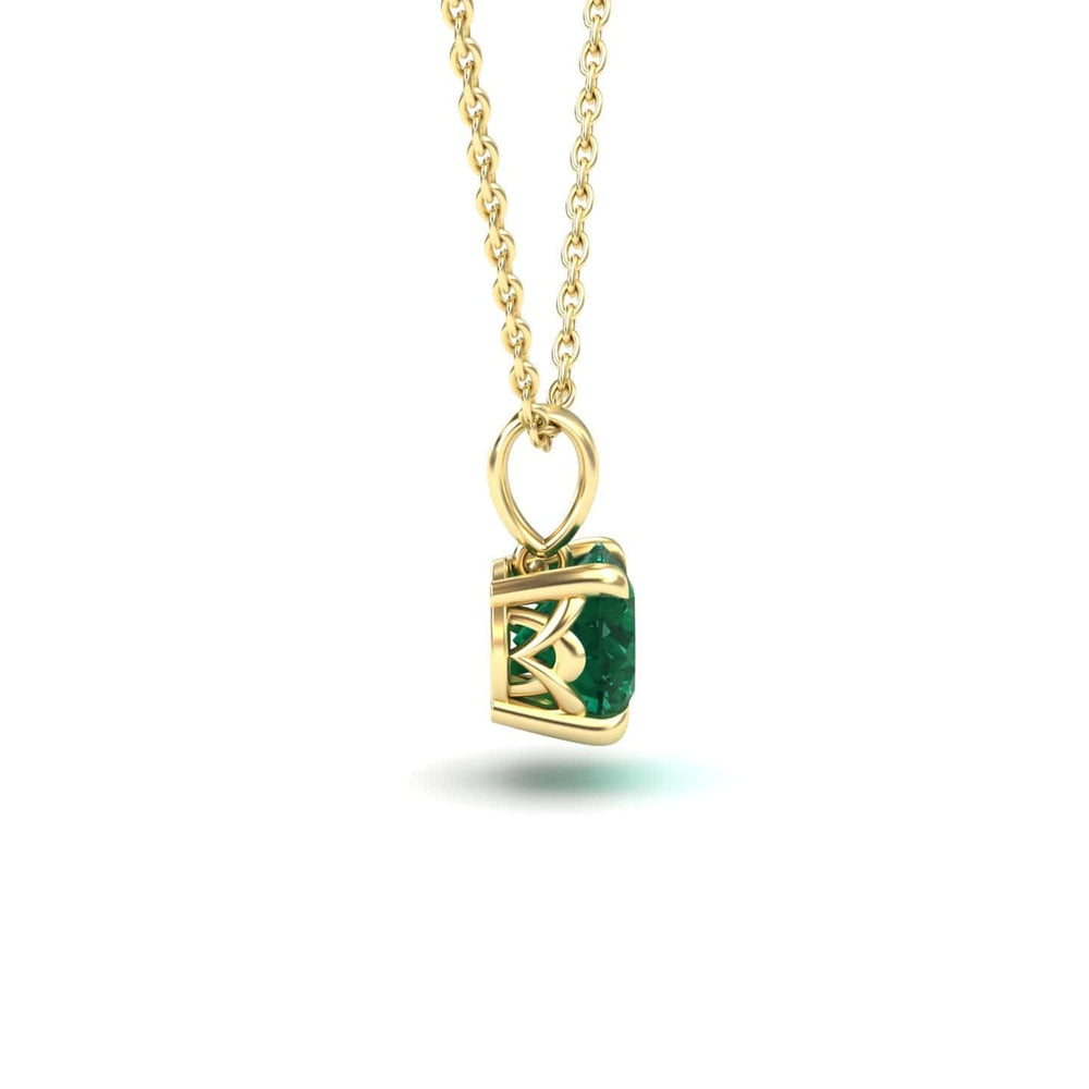 Lab Grown Emerald Solitaire Necklace - Aaradhya