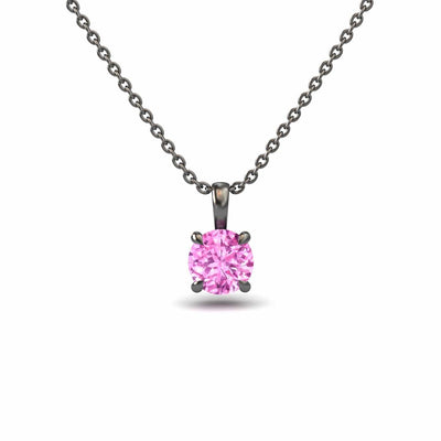 Lab Grown Pink Sapphire Solitaire Necklace