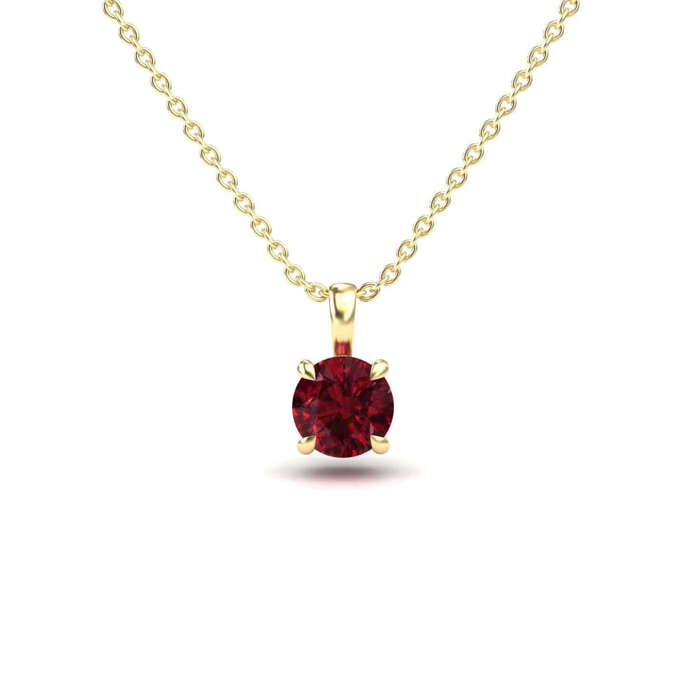 Lab Grown Ruby Solitaire Necklace - Aaradhya