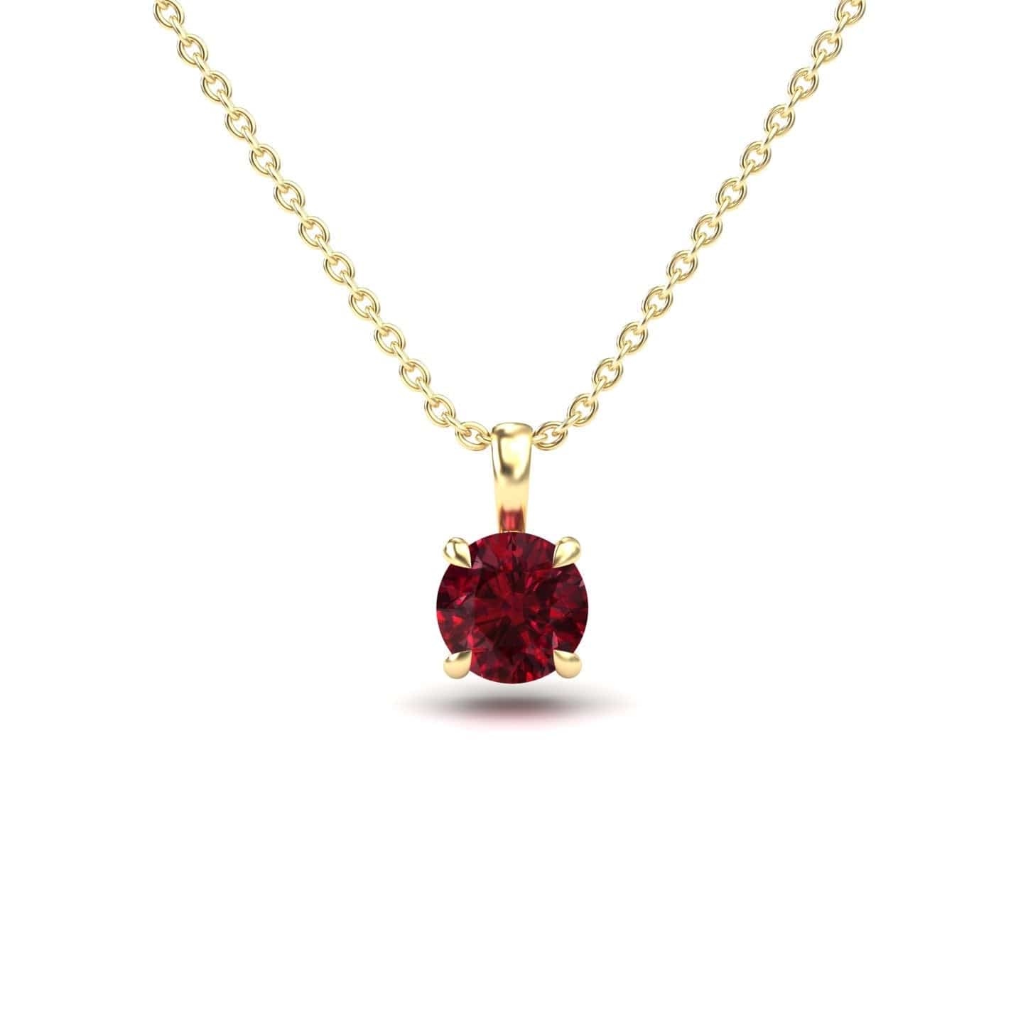 Lab Grown Ruby Solitaire Necklace - Aaradhya