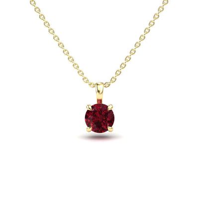 Lab Grown Ruby Solitaire Necklace