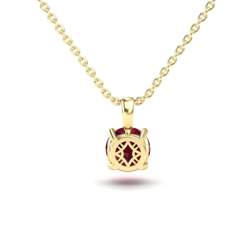 Lab Grown Ruby Solitaire Necklace - Aaradhya