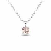 Morganite Solitaire Necklace - Aaradhya