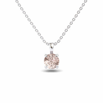 Morganite Solitaire Necklace - Aaradhya