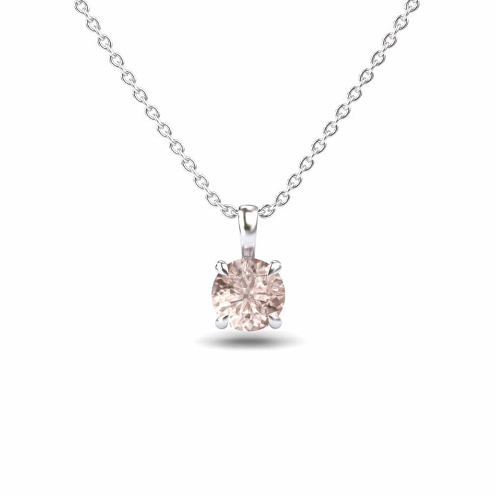Morganite Solitaire Necklace - Aaradhya