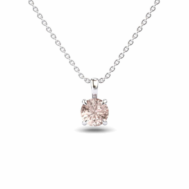 Morganite Solitaire Necklace - Aaradhya
