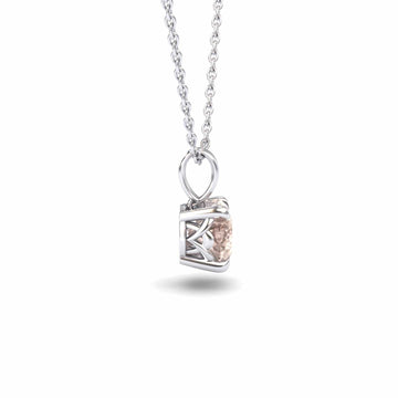 Morganite Solitaire Necklace - Aaradhya