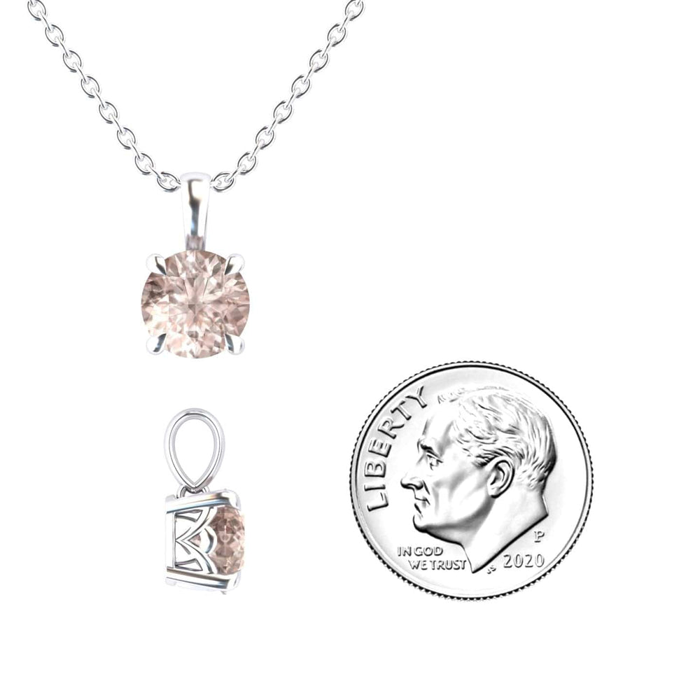 Morganite Solitaire Necklace - Aaradhya