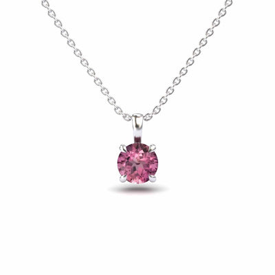 Pink Tourmaline Solitaire Necklace
