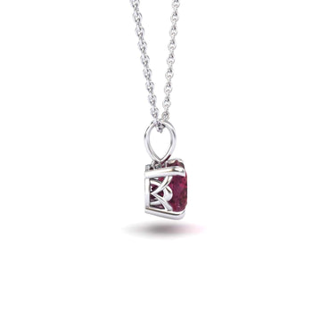 Pink Tourmaline Solitaire Necklace - Aaradhya
