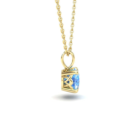 Swiss Blue Topaz Solitaire Necklace - Aaradhya