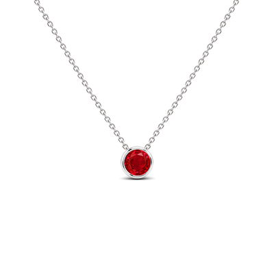 Ruby Premium Bezel-Set Solitaire Necklace