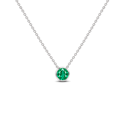 Emerald Premium Bezel-Set Solitaire Necklace