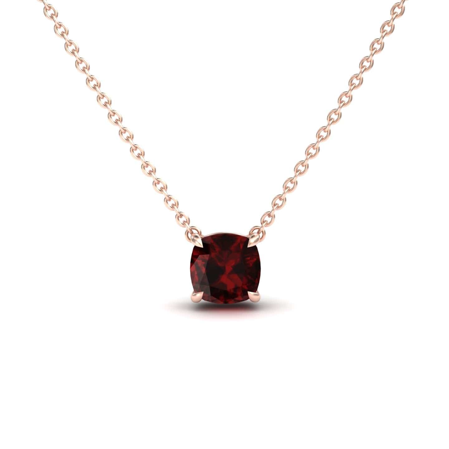 Garnet Solitaire Necklace - Breanna