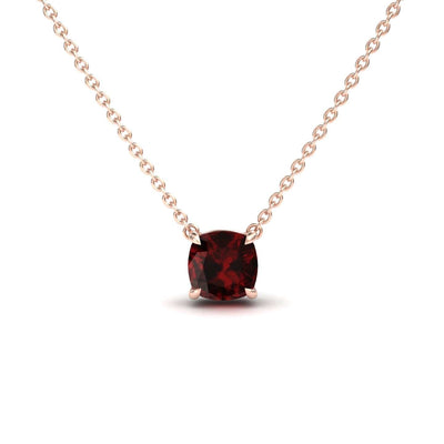 Garnet Solitaire Necklace