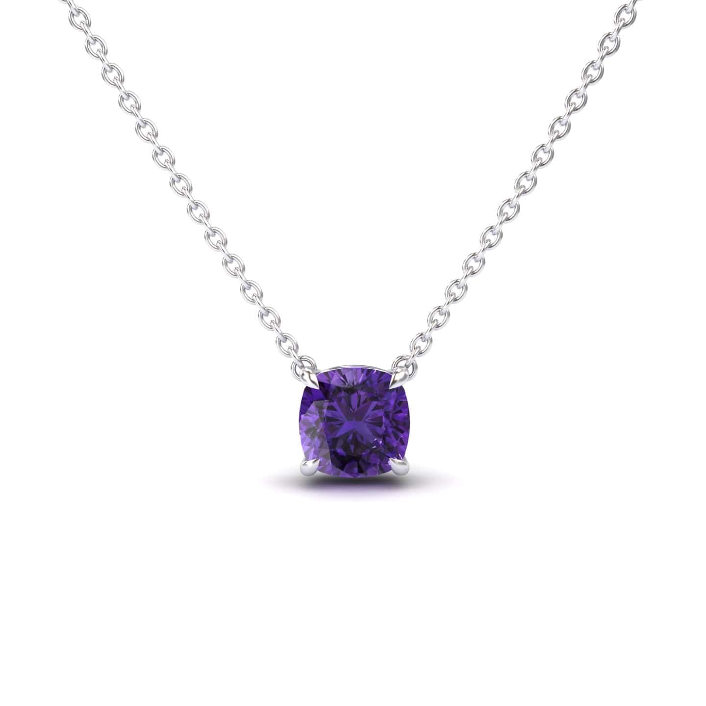 Amethyst Solitaire Necklace - Breanna