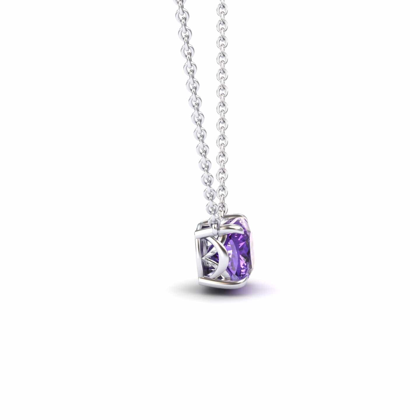 Amethyst Solitaire Necklace - Breanna