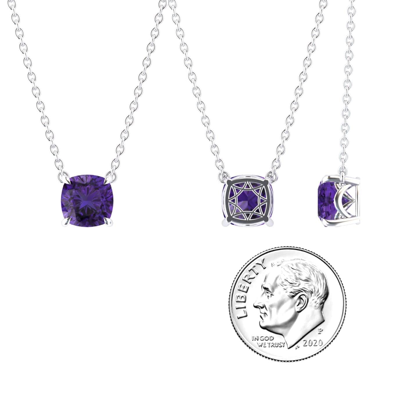 Amethyst Solitaire Necklace - Breanna