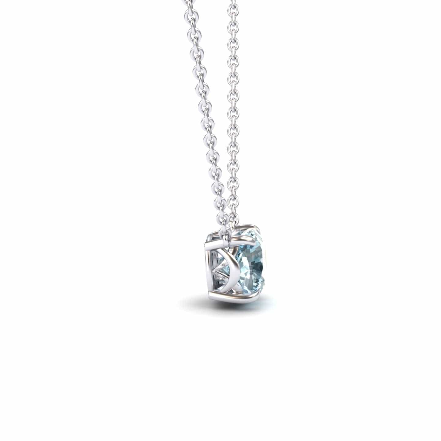 Aquamarine Solitaire Necklace - Breanna