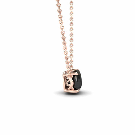 Black Diamond Solitaire Necklace - Breanna
