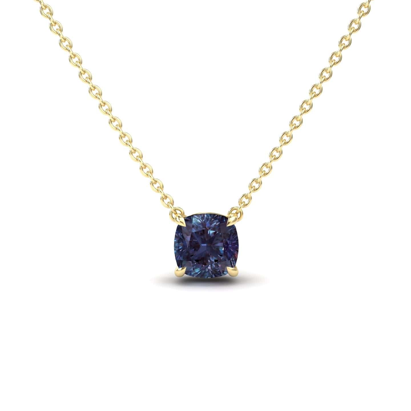 Lab Grown Alexandrite Solitaire Necklace - Breanna