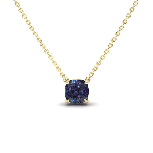 Lab Grown Alexandrite Solitaire Necklace - Breanna