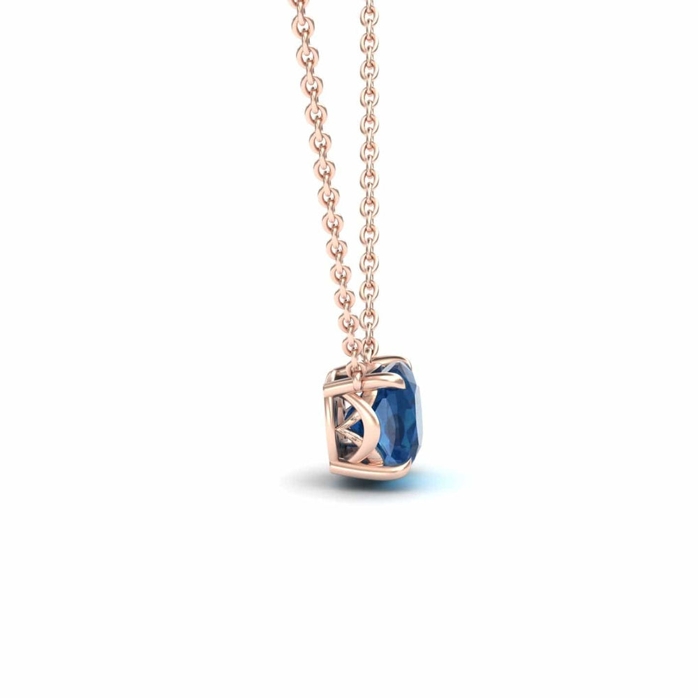 London Blue Topaz Solitaire Necklace - Breanna
