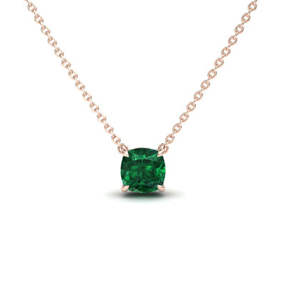 Lab Grown Emerald Solitaire Necklace