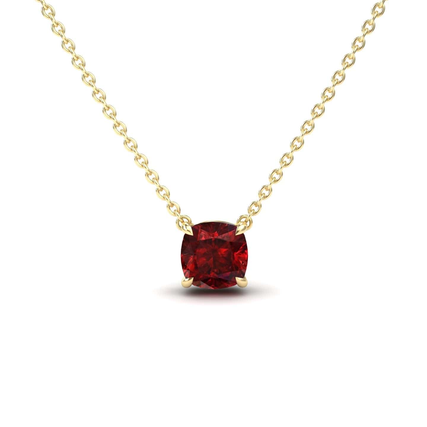Lab Grown Ruby Solitaire Necklace - Breanna
