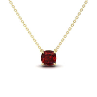 Lab Grown Ruby Solitaire Necklace - Breanna