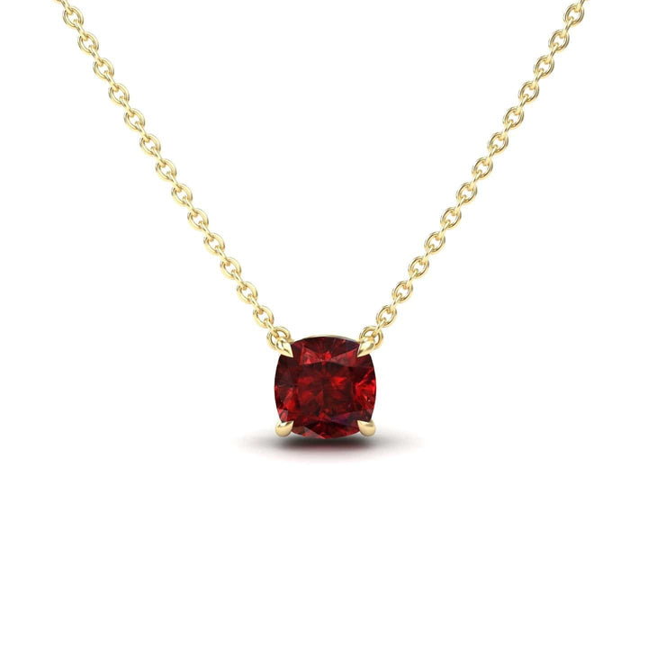 Lab Grown Ruby Solitaire Necklace - Breanna