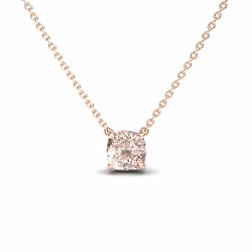 Morganite Solitaire Necklace - Breanna