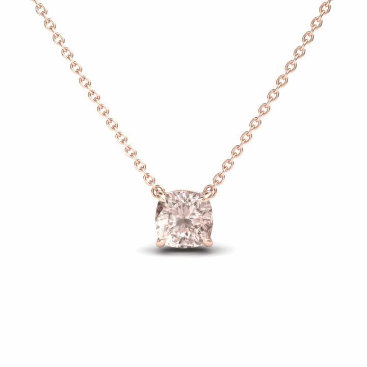 Morganite Solitaire Necklace - Breanna