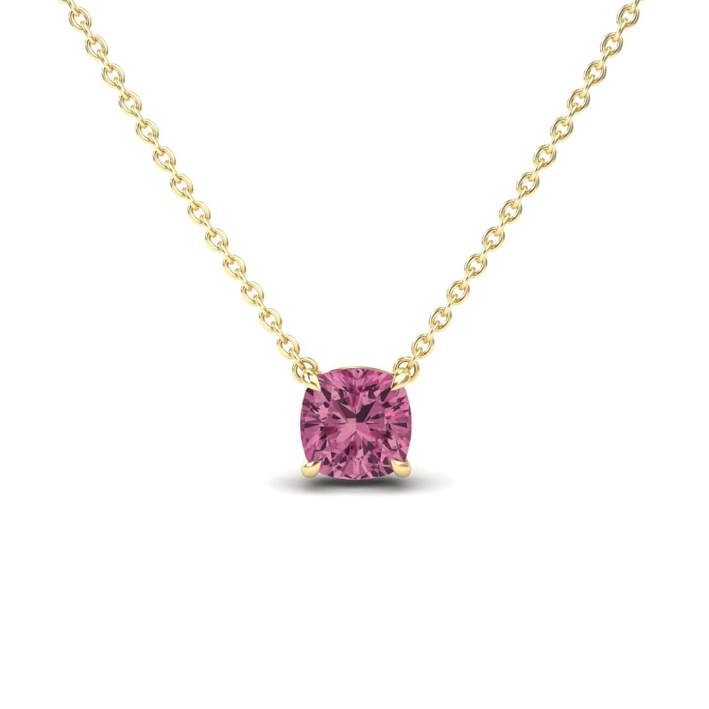 Pink Tourmaline Solitaire Necklace - Breanna