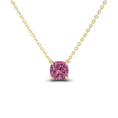 Pink Tourmaline Solitaire Necklace