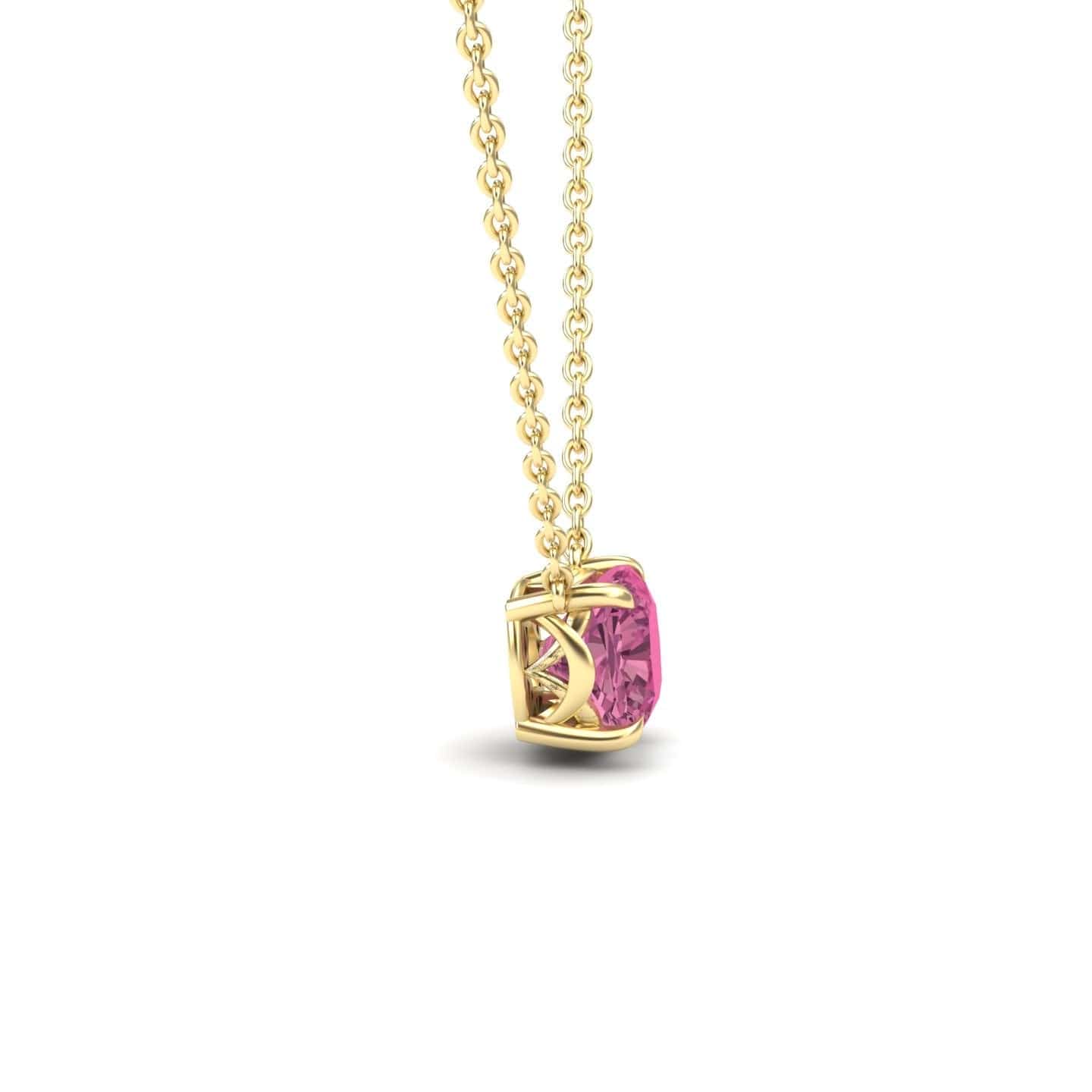 Pink Tourmaline Solitaire Necklace - Breanna