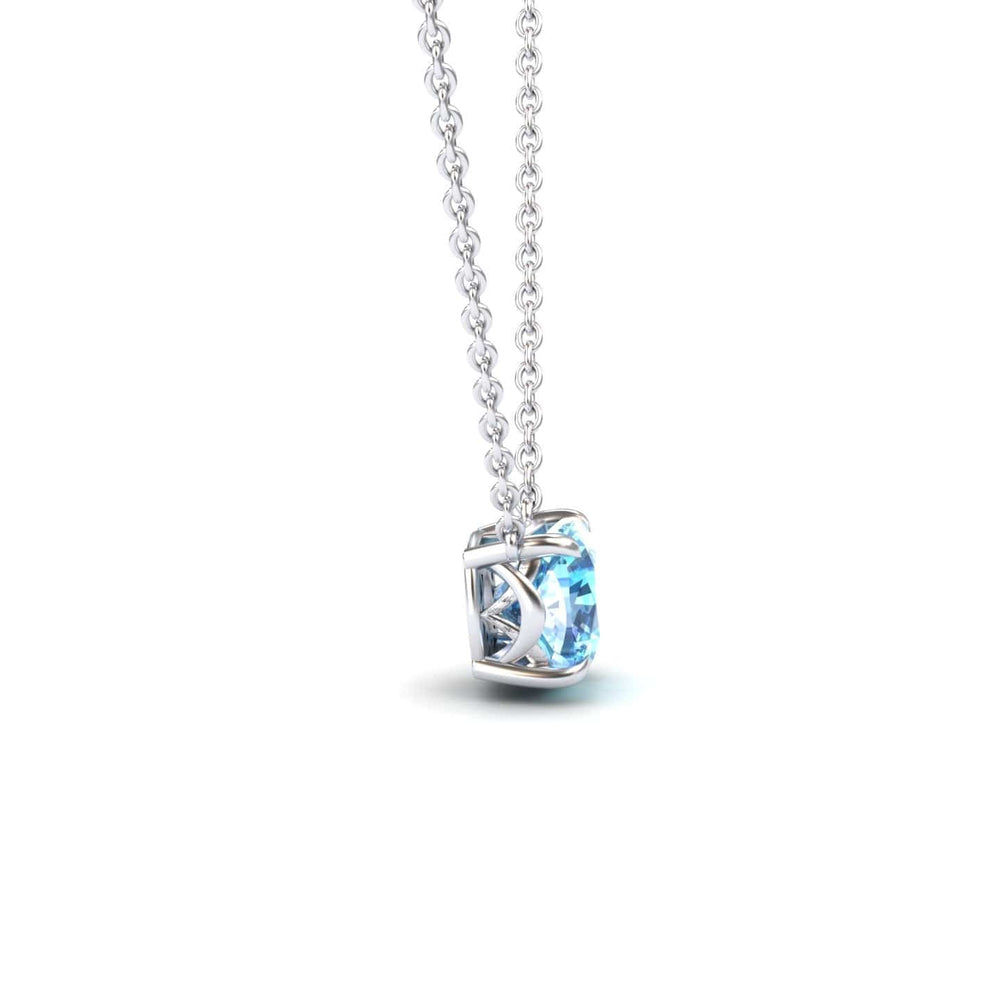 Swiss Blue Topaz Solitaire Necklace - Breanna