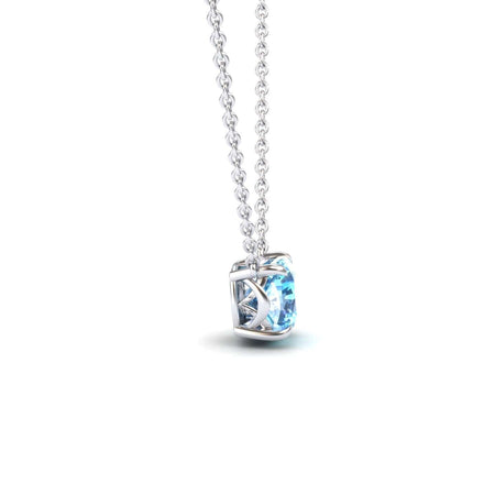 Swiss Blue Topaz Solitaire Necklace - Breanna