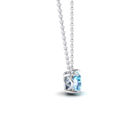 Swiss Blue Topaz Solitaire Necklace - Breanna