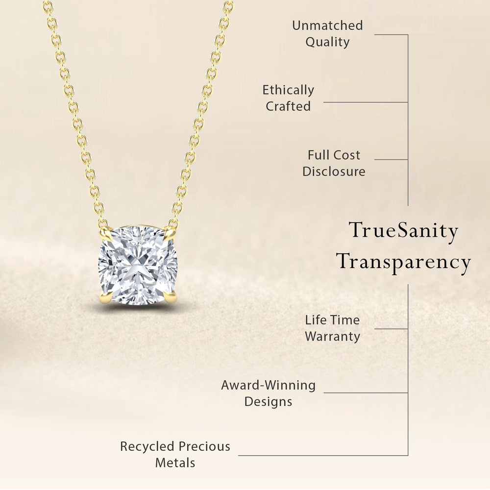 Lab Grown Moissanite Solitaire Necklace - Breanna
