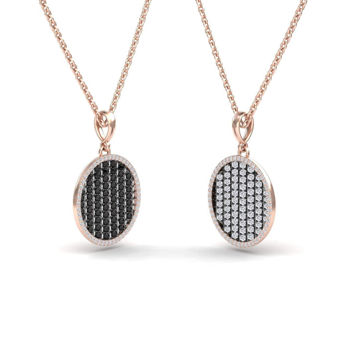 Black & White Diamond Dual-Tone Necklace - Ciara