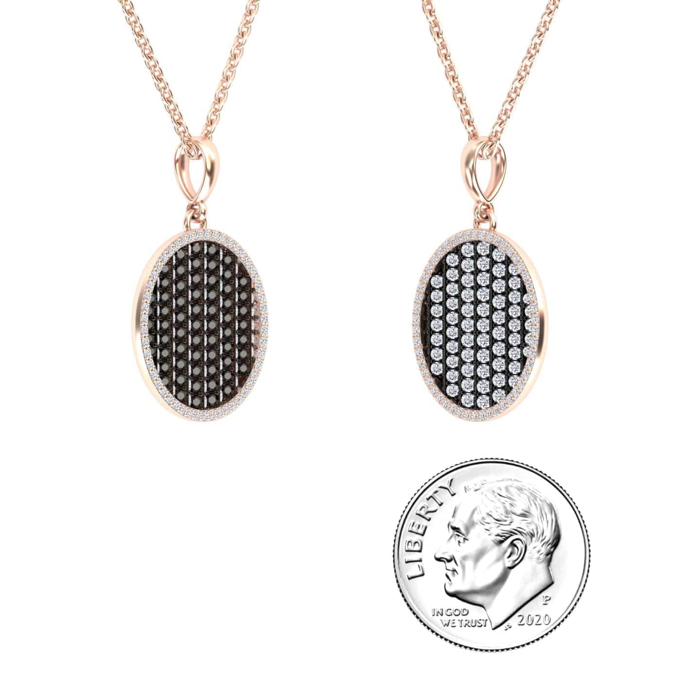 Black & White Diamond Dual-Tone Necklace - Ciara