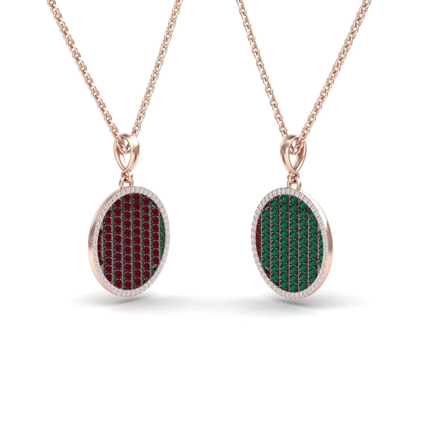 Ruby & Emerald Dual-Tone Necklace - Ciara