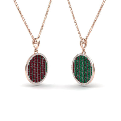 Ruby & Emerald Dual-Tone Necklace