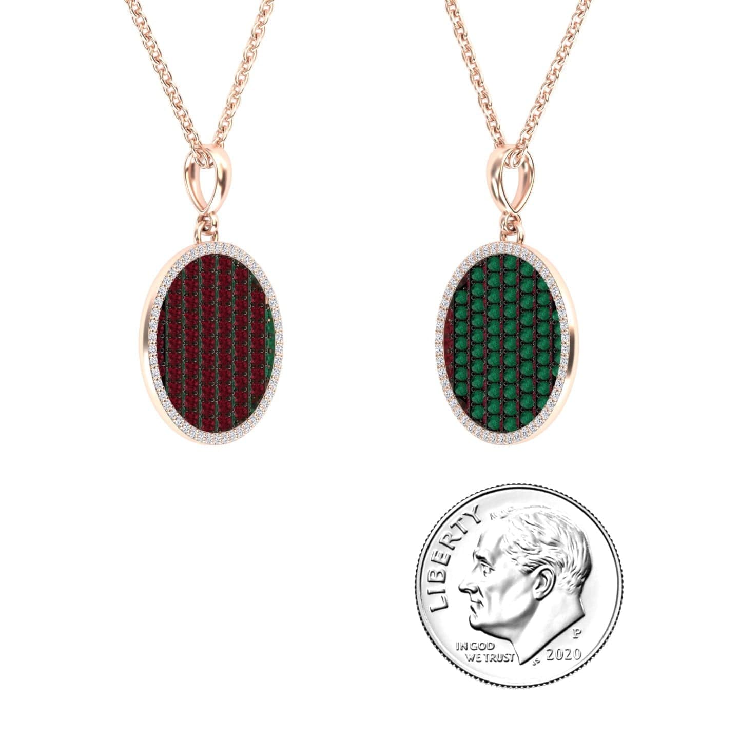 Ruby & Emerald Dual-Tone Necklace - Ciara