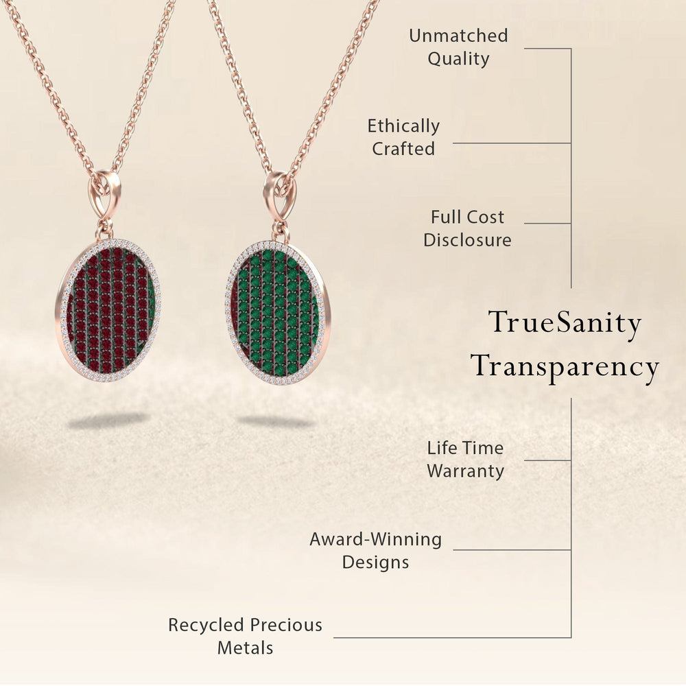 Ruby & Emerald Dual-Tone Necklace - Ciara