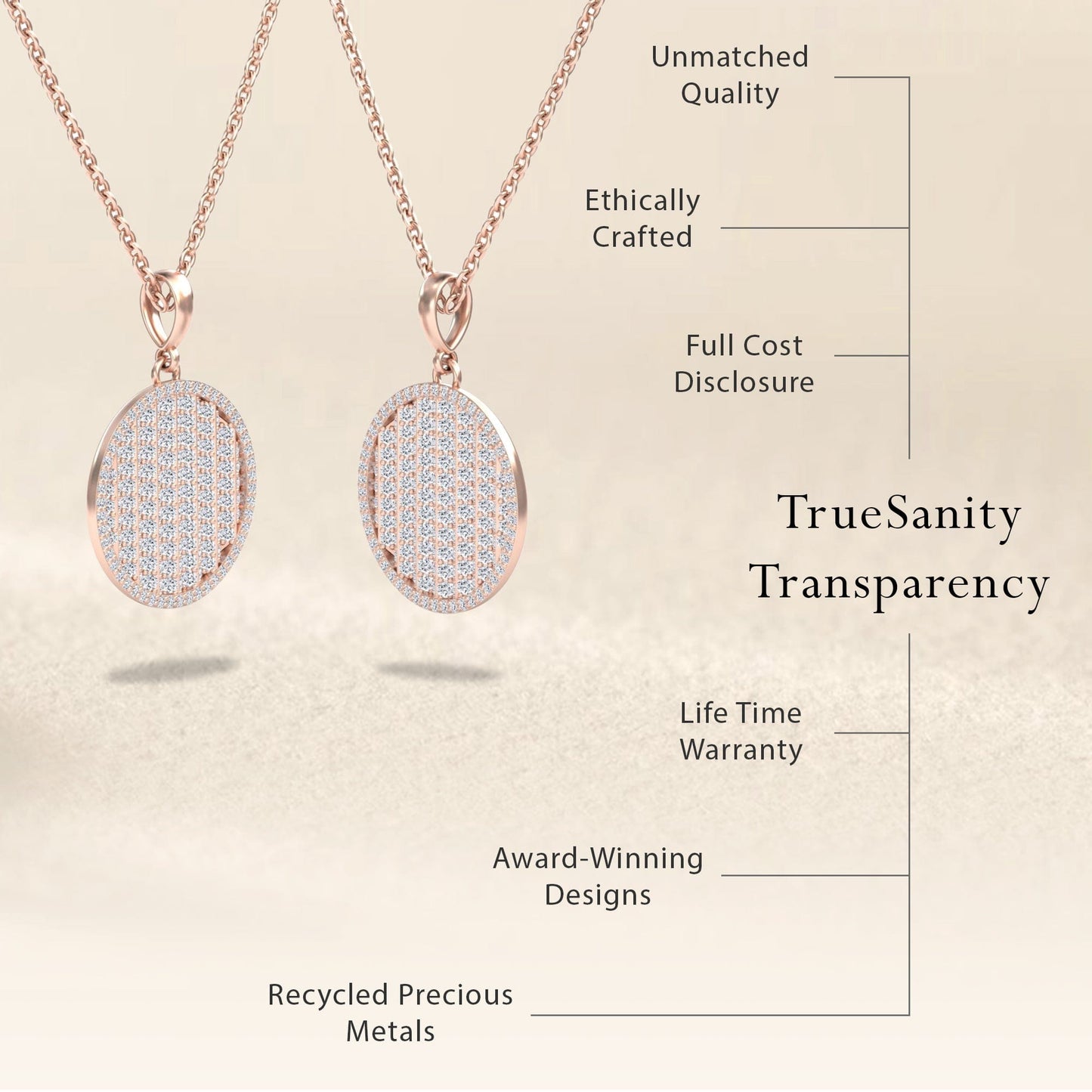 White Diamond Dual-Tone Necklace - Ciara