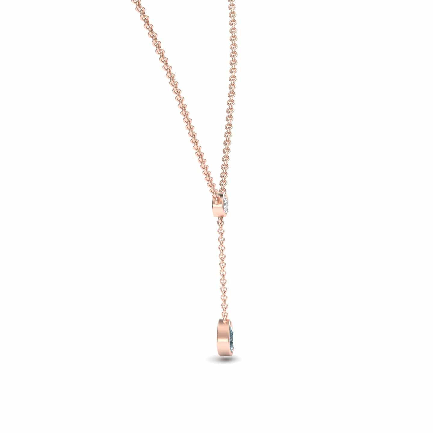Aquamarine & Diamond Elegant Drop Necklace - Daniela