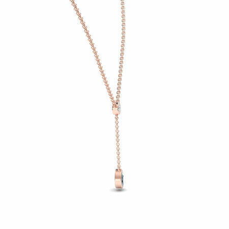 Aquamarine & Diamond Elegant Drop Necklace - Daniela